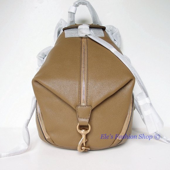 ❤️ NWT Rebecca Minkoff Julian Large Leather Backpack MILITARY Brown AUTHENTIC main image 4